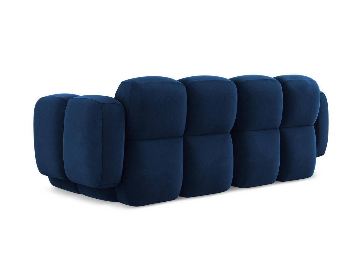 2-SITZER SOFA Samt Stoff Blau - Blau/Schwarz, Holzwerkstoff/Kunststoff (210/72/115cm) - Makamii