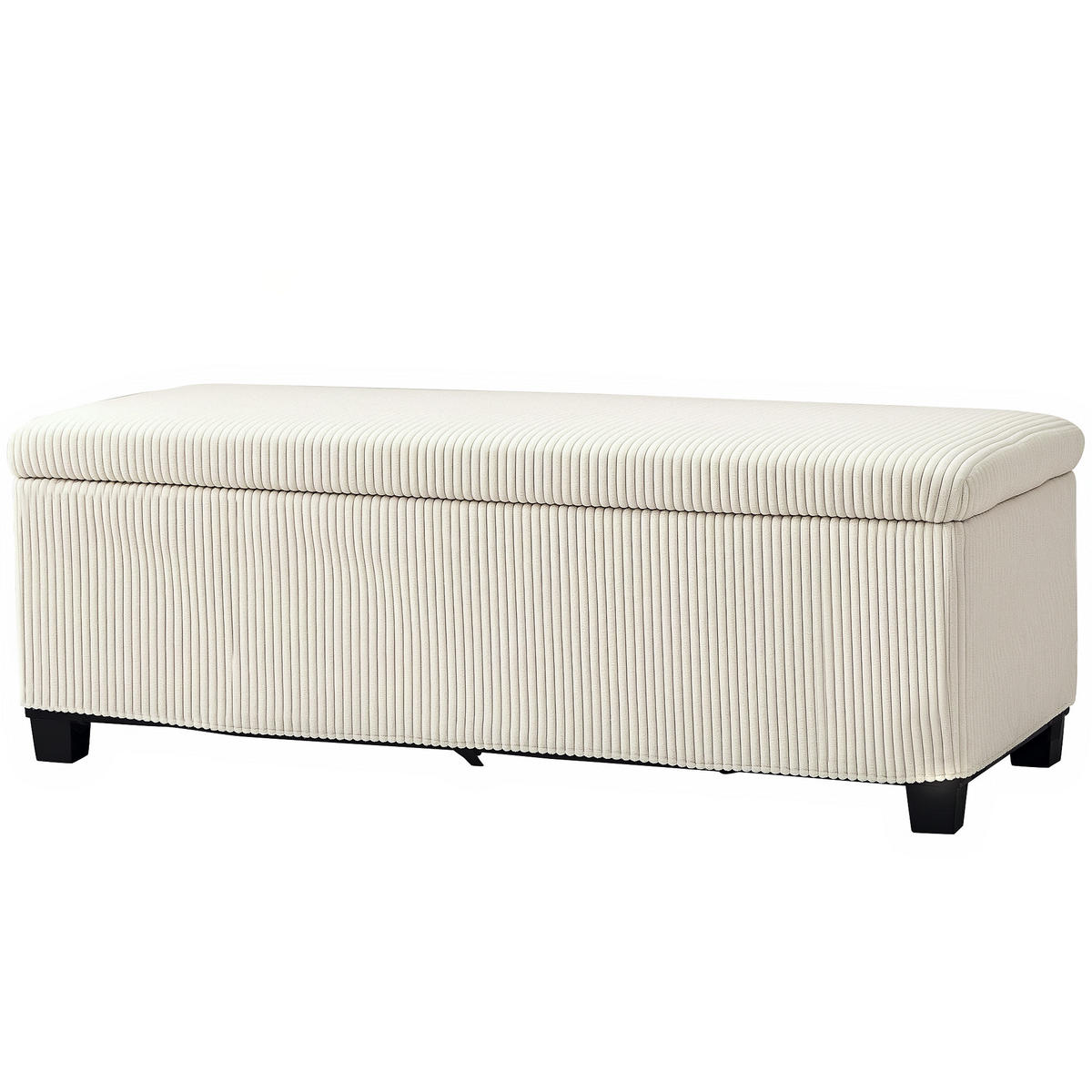 TRUHENBANK DE-07140 Cord-Design, Stahlrahmen, bis 220 kg Beige - Beige, Textil/Metall (42/40/112cm) - ComfortXL