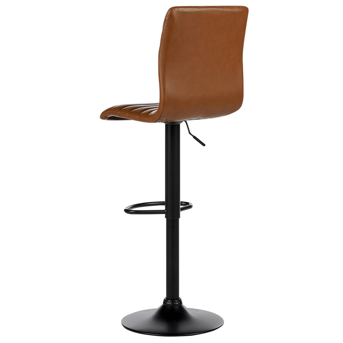 BARHOCKER 2er-Set Kunstleder goldbraun/schwarz höhenverstellbar Lucerne - Schwarz/Braun, Kunststoff (39/49cm) - Beliani