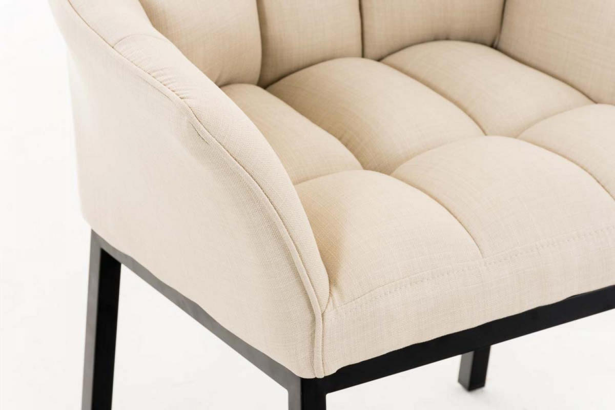 WOHNZIMMERSTUHL Stoff creme - Creme/Schwarz, Textil/Metall (67/78/63cm) - CLP