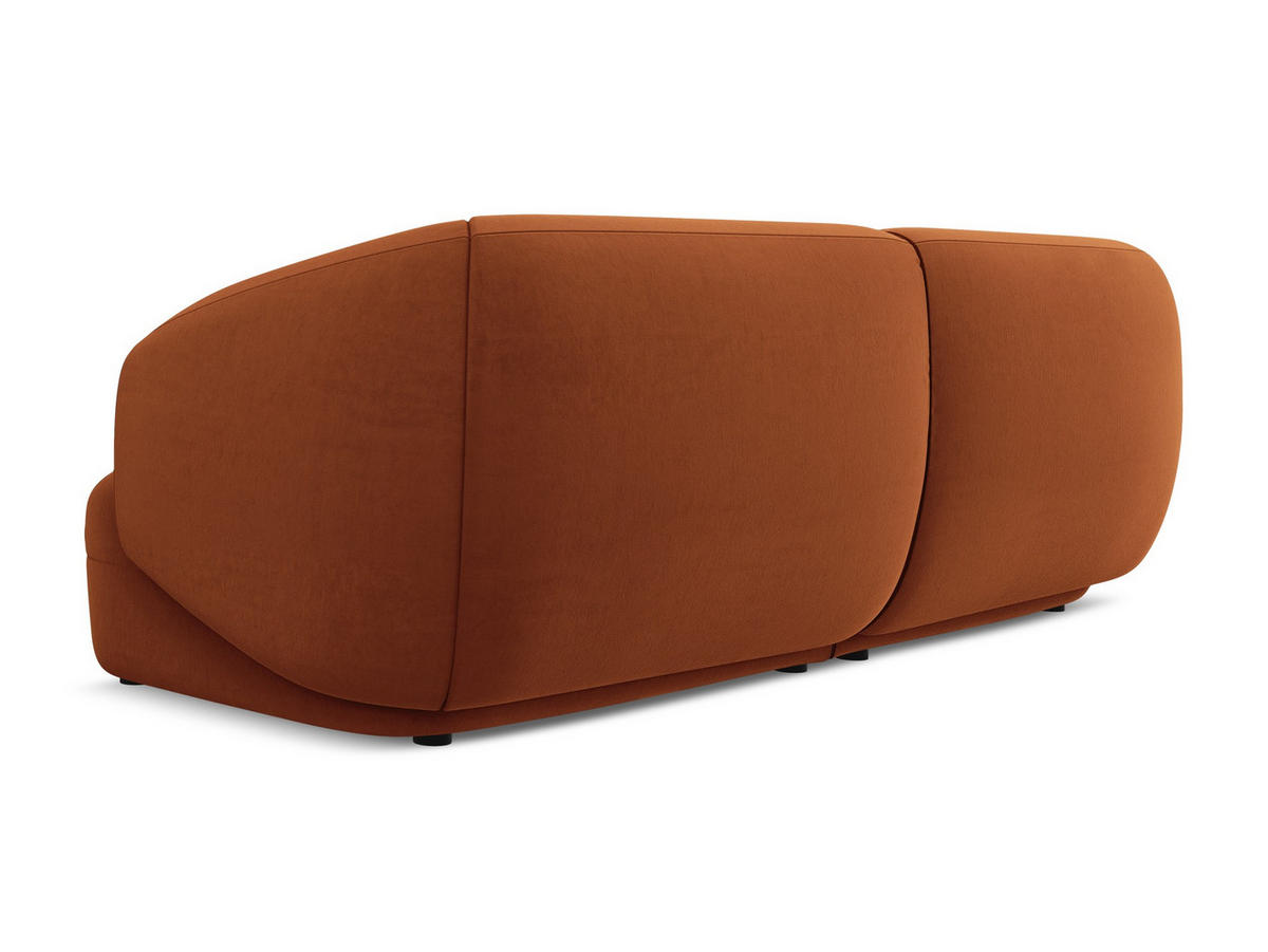 4-SITZER-SOFA Samt Stoff Orange - Terra cotta/Schwarz, Kunststoff/Textil (232/81/98cm) - Makamii