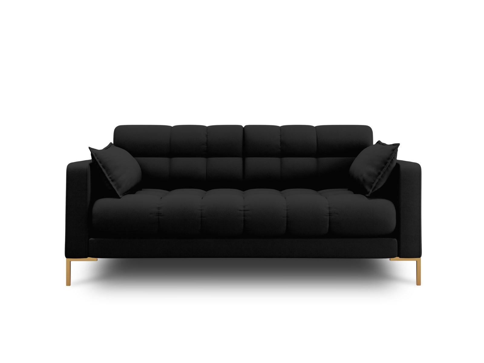 SOFA Mamaia aus strukturiertem Stoff schwarz 2 Sitzplätze - Schwarz, Textil (92/75/152cm) - Micadoni