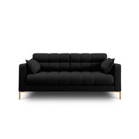 SOFA Mamaia aus strukturiertem Stoff schwarz 2 Sitzplätze - Schwarz, Textil (92/75/152cm) - Micadoni