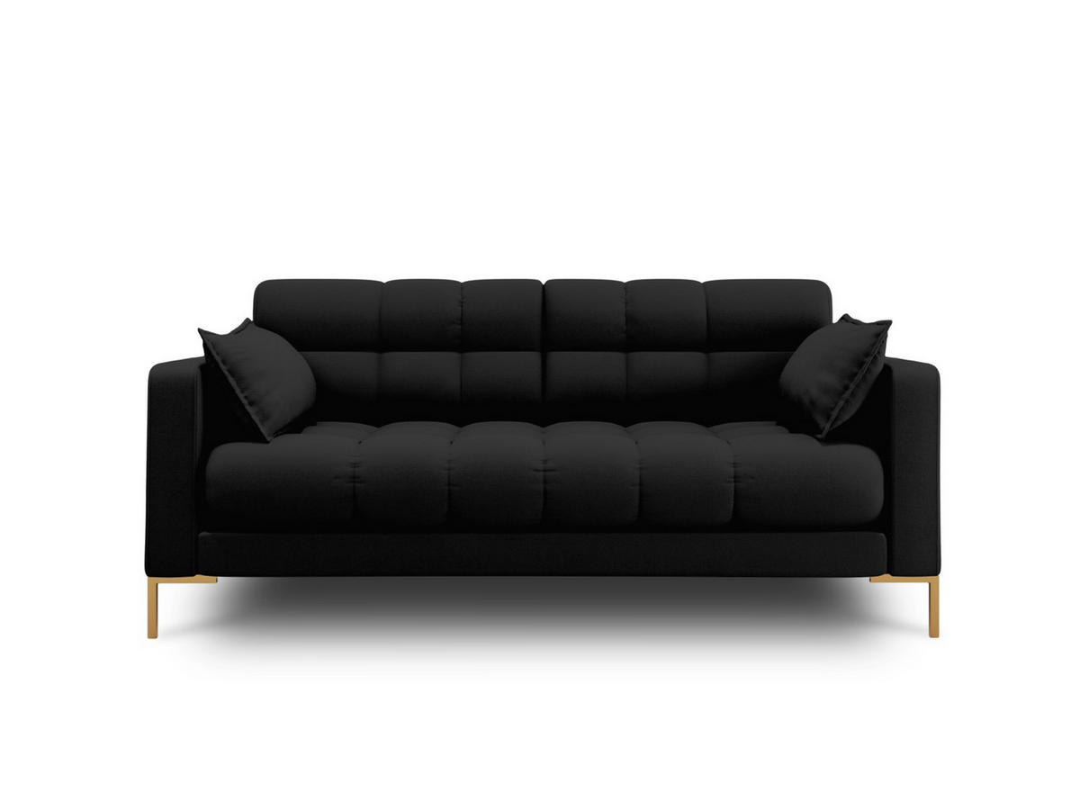 SOFA Mamaia aus strukturiertem Stoff schwarz 2 Sitzplätze - Schwarz, Textil (92/75/152cm) - Micadoni
