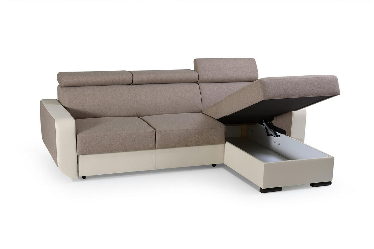 ECKSOFA - Pedro - Braun - Braun, Textil (236/165cm) - Möblo