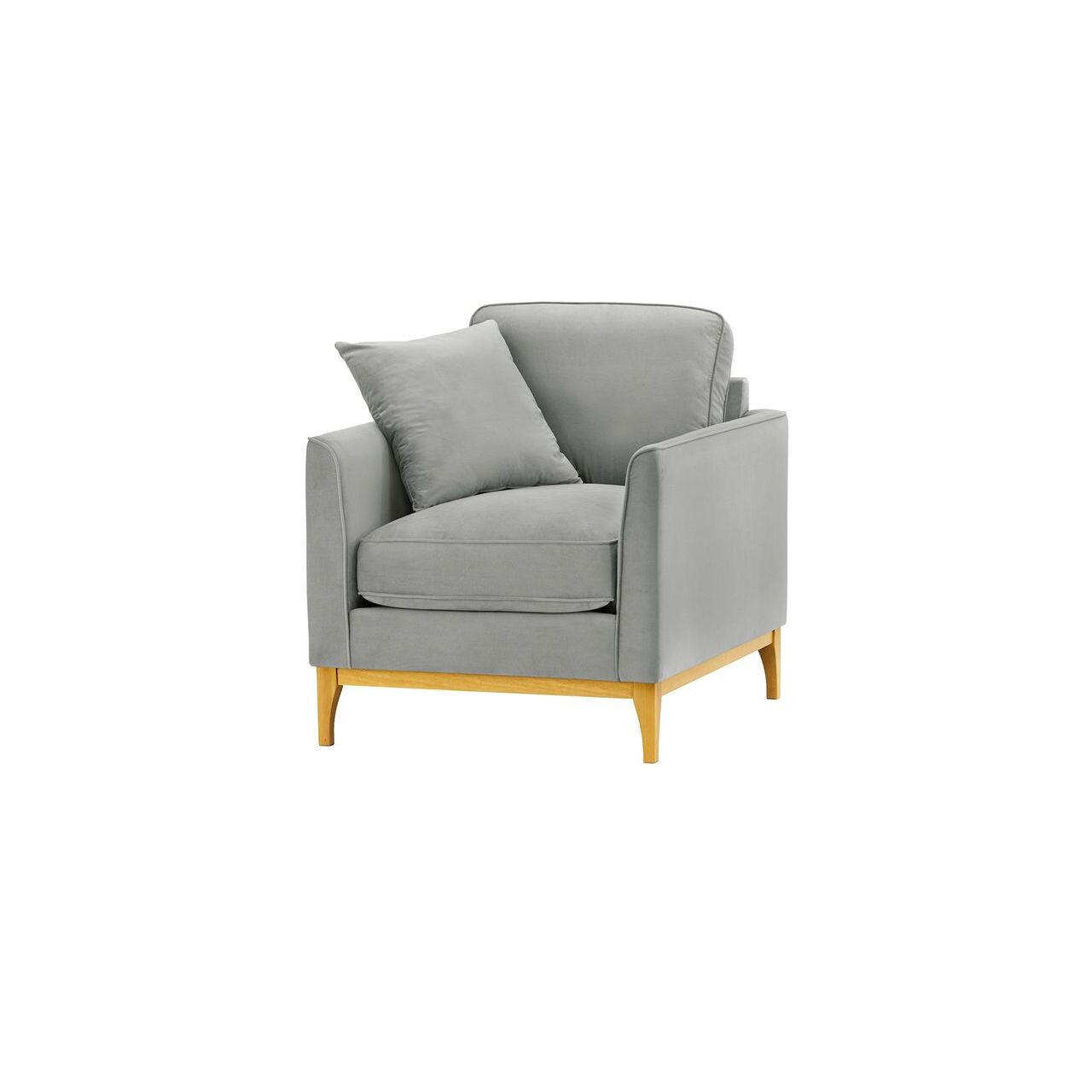 SESSEL Linara-Velluto 15 - Hellgrau, Holz/Textil (81/91/95cm)