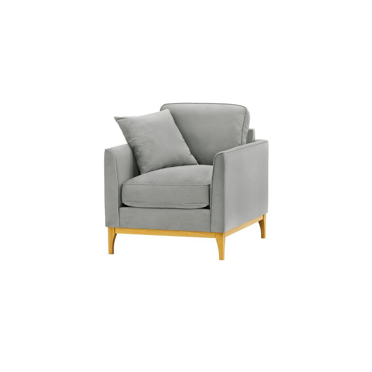 SESSEL Linara-Velluto 15 - Hellgrau, Holz/Textil (81/91/95cm)