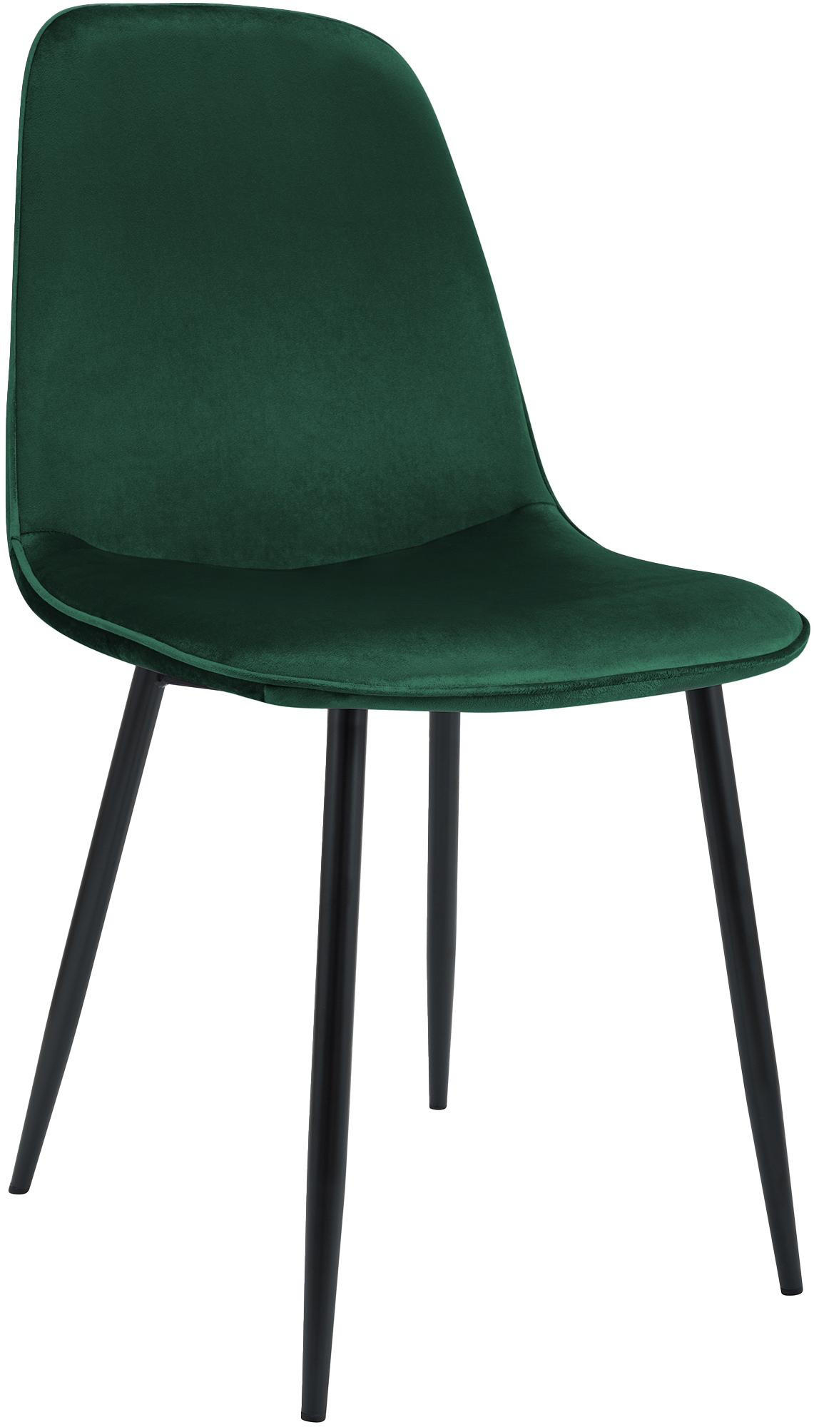 ESSZIMMERSTUHL Samt Grün - Schwarz/Grün, Textil/Metall (45/88/54cm) - CLP