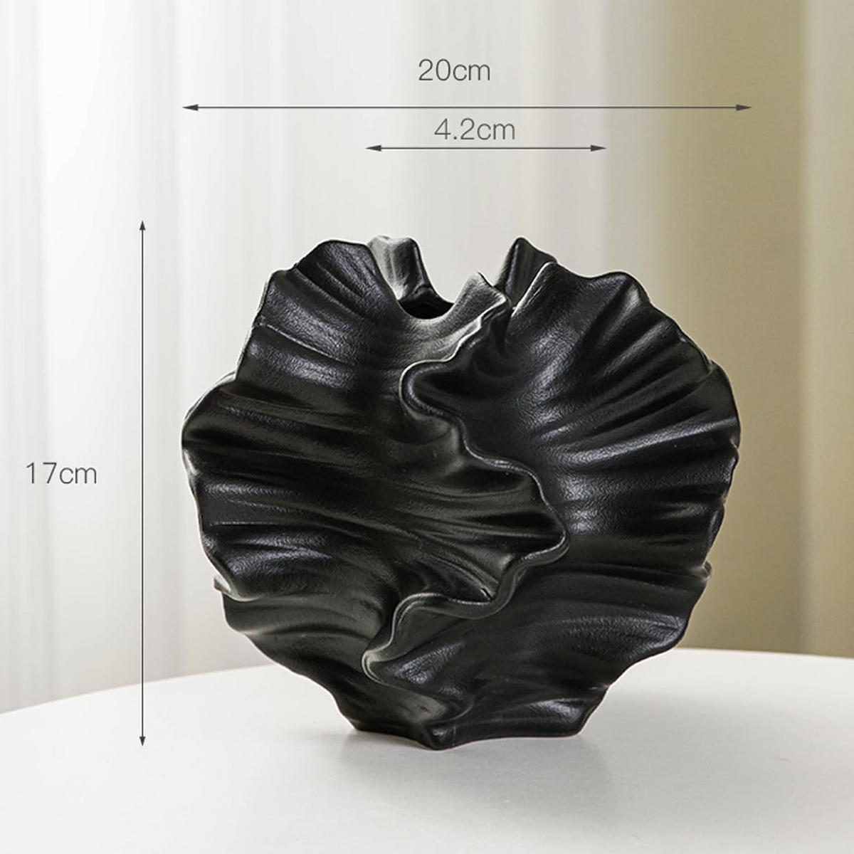 VASE 17 x 17 cm Keramik - Schwarz, Keramik (17cm) - LIBRATON