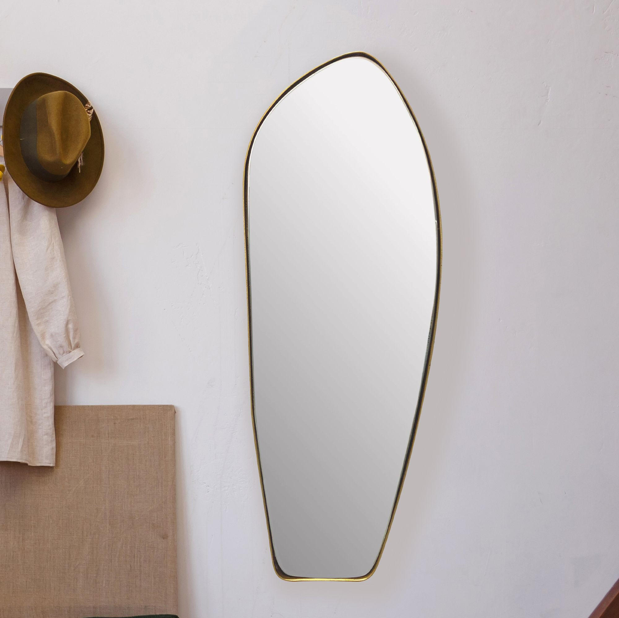 WANDSPIEGEL Asymmetrisch Metall Gold 33x90 cm Modern - Goldfarben, Glas (33/90/3cm) - KADIMA DESIGN