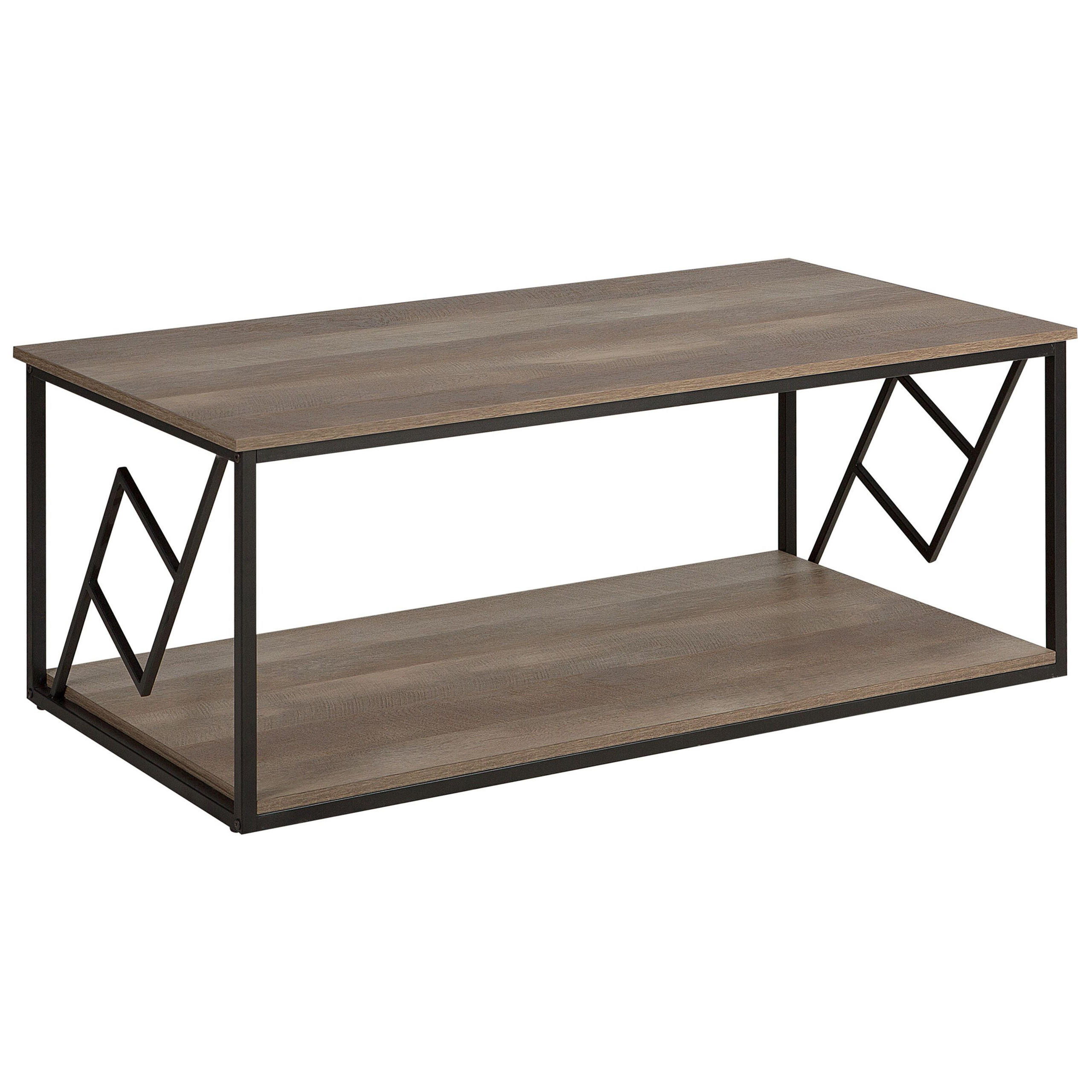 COUCHTISCH dunkler Holzfarbton rechteckig 60/120 cm Forres - Dunkelbraun/Schwarz, Holzwerkstoff (60/120/46cm) - Beliani