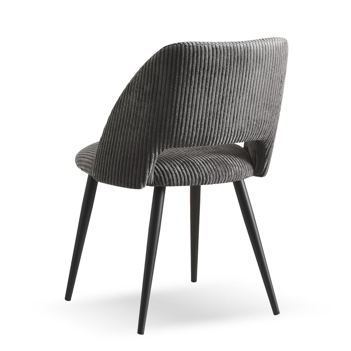 STUHL VICKY Anthrazit 2 Stück - Anthrazit, Textil/Metall (53/80/57cm) - B&D Home