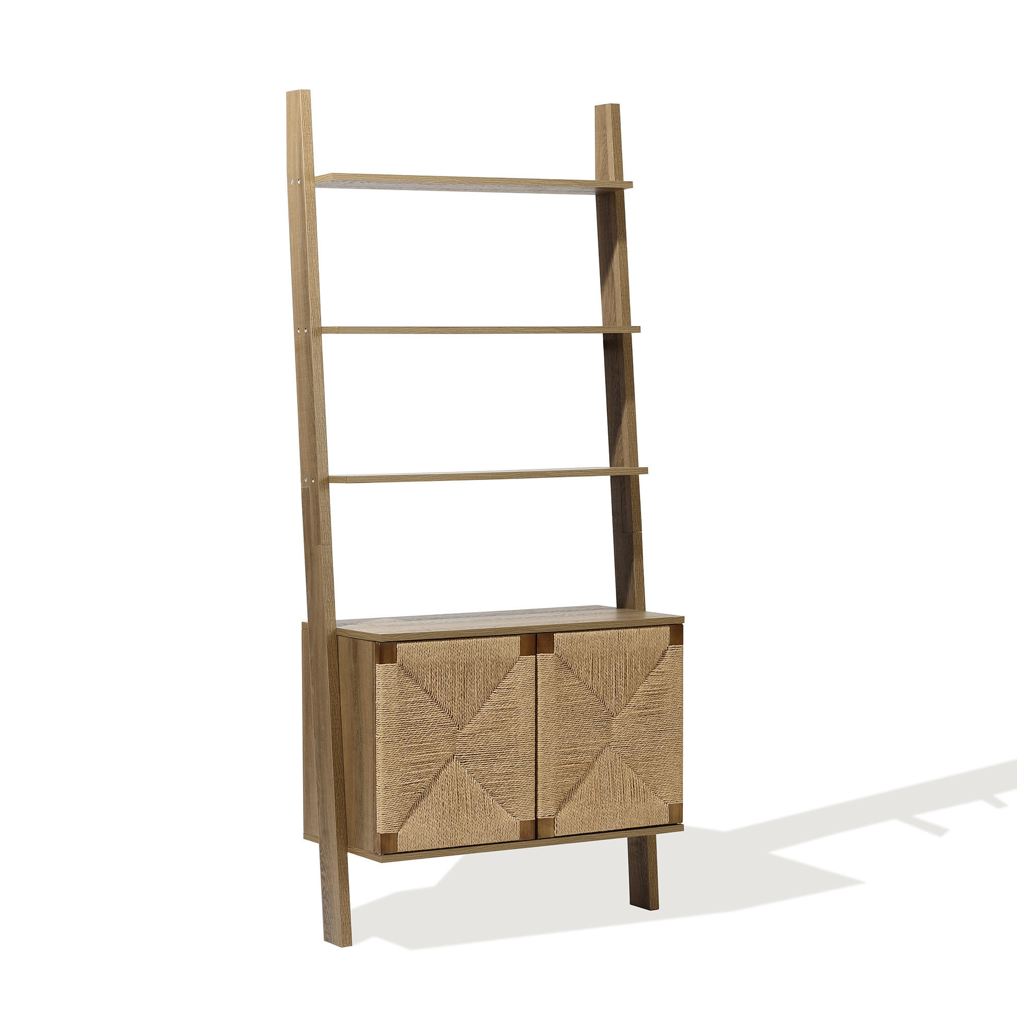 LEITERREGAL mit 2 Türen, Holz | B80 x T43,9 x H180 cm - Braun, Holzwerkstoff (80/180/43.9cm) - Hometopia