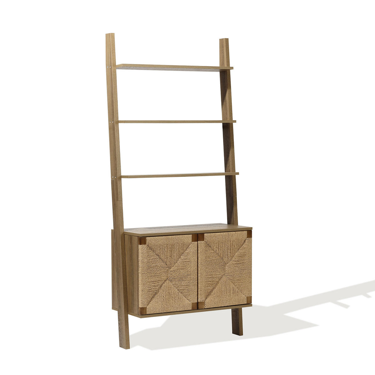 LEITERREGAL mit 2 Türen, Holz | B80 x T43,9 x H180 cm - Braun, Holzwerkstoff (80/180/43.9cm) - Hometopia