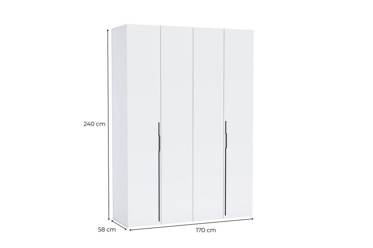 DREHTÜRENSCHRANK ANCONA 170/240/58cm 4-türig Eichefarben - Eichefarben, Holzwerkstoff (170/240/58cm) - MASSENO