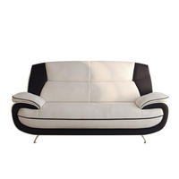 SOFA 2-Sitzer, Stoff Soft, Weiß + Schwarz, Palermo - Weiß, Holz (168/89/87cm) - Kaiser Möbel