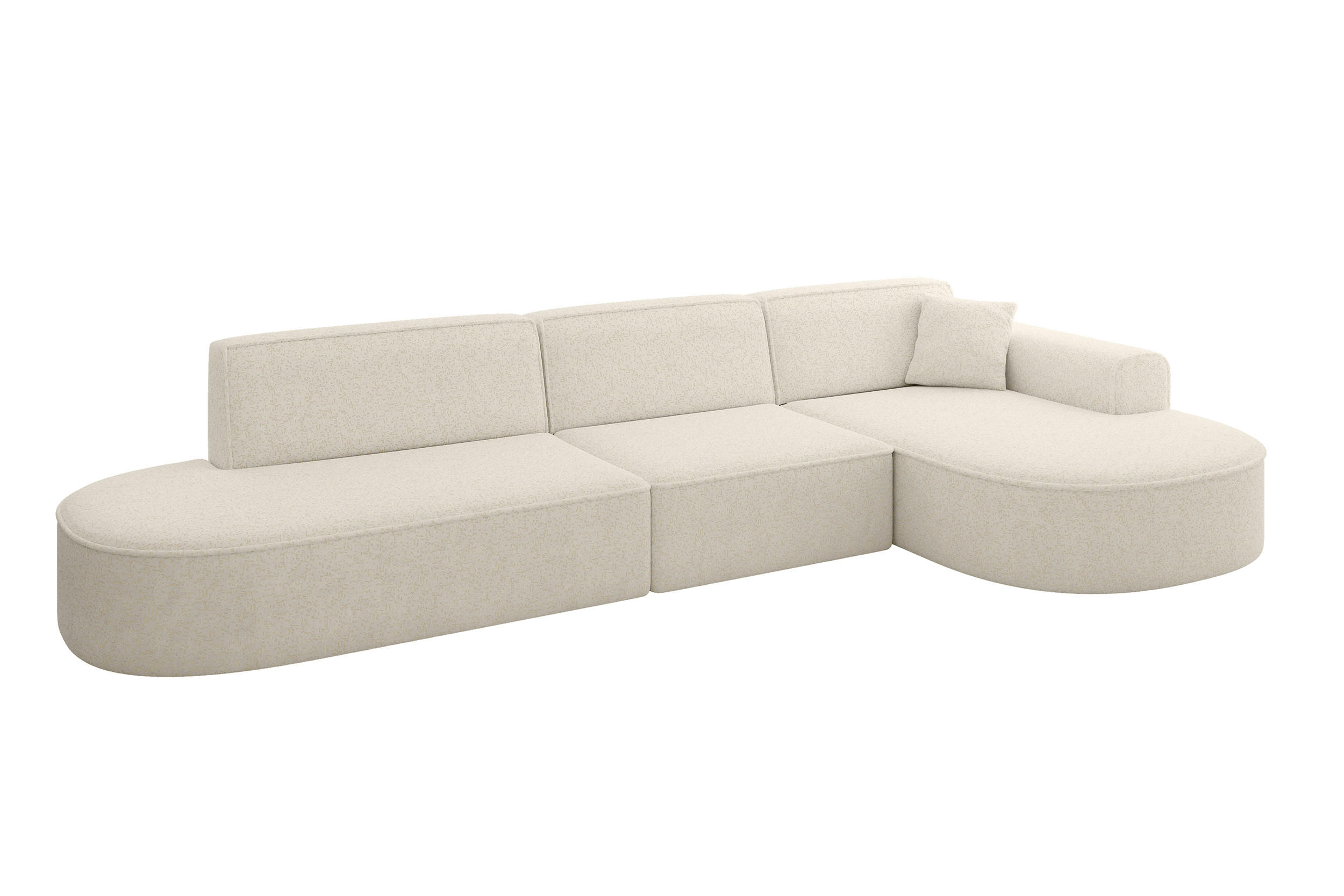 ALTDECOR ROHOVÁ SEDACÍ SOUPRAVA s otomanem vpravo MARI-L2 – 328 x 171 x 79 cm, krémová, látka