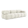 3-SITZER SOFA Chenille Stoff Weiß - Pink/Schwarz, Kunststoff/Textil (285/70/96cm) - Makamii
