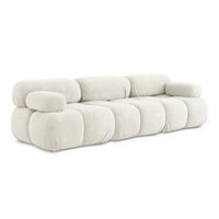 3-SITZER SOFA Chenille Stoff Weiß - Pink/Schwarz, Kunststoff/Textil (285/70/96cm) - Makamii