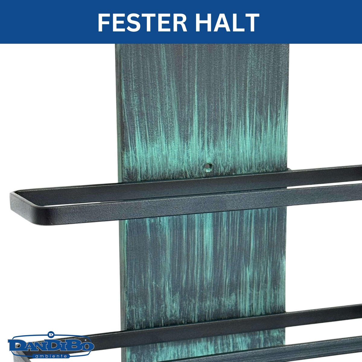 WEINREGAL Wand für 4 Flaschen Metall Flaschenregal  - Schwarz, Metall (29/49/9cm) - DanDiBo