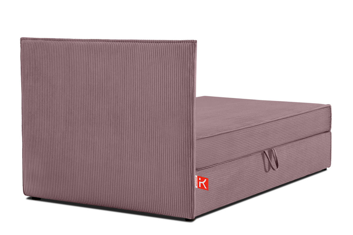 BOXSPRINGBETT ROTI Einzelbett, hellviolett - Violett/Schwarz, Holz/Holzwerkstoff (100/200cm) - KONSIMO®