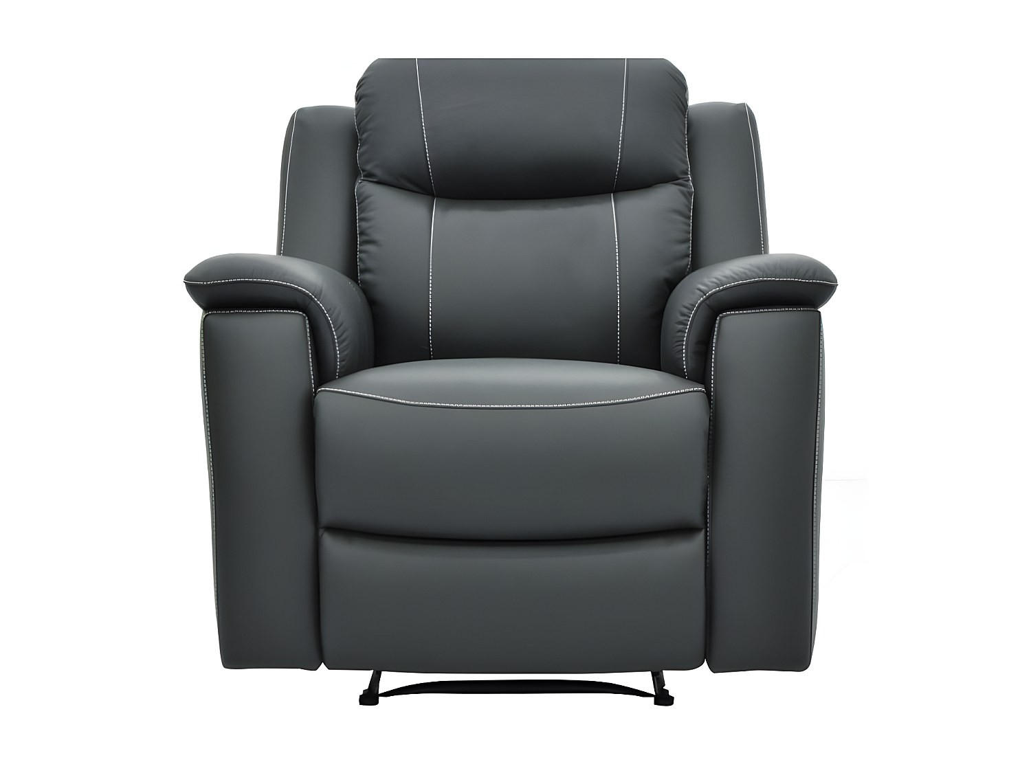 RELAXSESSEL - 1 Person - Leder - Anthrazitgrau - - Anthrazit, Leder (95/100/96cm) - Vente-Unique