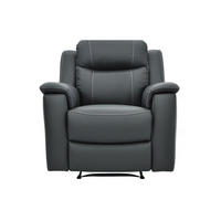 RELAXSESSEL - 1 Person - Leder - Anthrazitgrau - - Anthrazit, Leder (95/100/96cm) - Vente-Unique