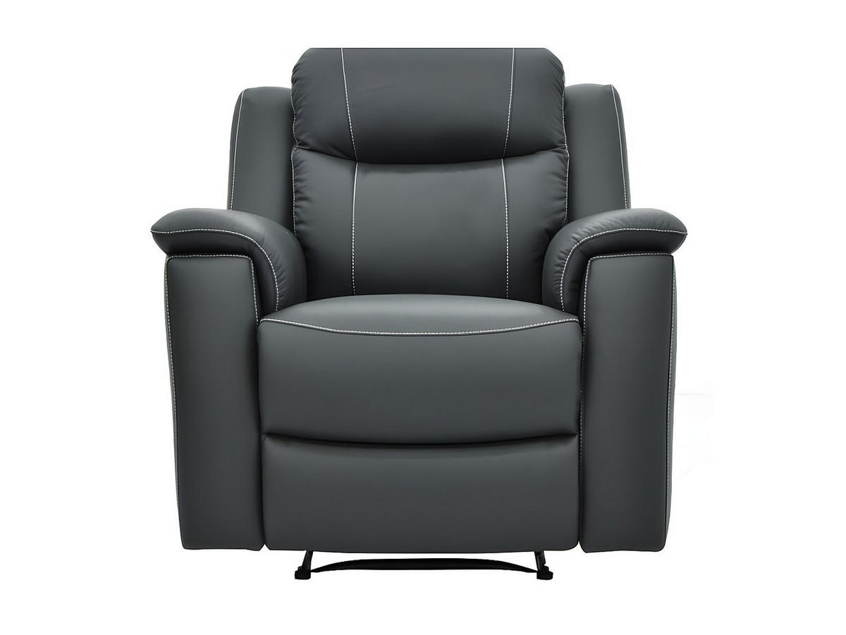 SOFAGARNITUR mit Relaxfunktion - 5 -Sitzer - Leder - anthrazitgrau - EVASION - Anthrazit, Leder (205/100/96cm) - Vente-Unique