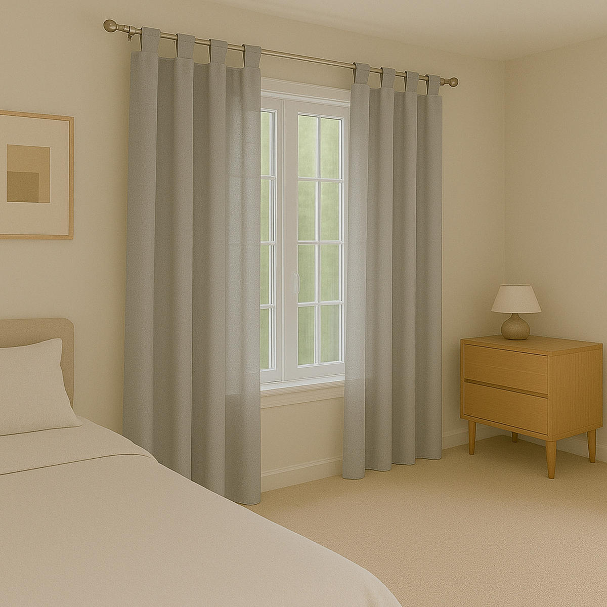 SCHLAUFENSCHAL blickdicht 140x225 cm Hellgrau 2er-Pack - Hellgrau, Textil (140/225cm)