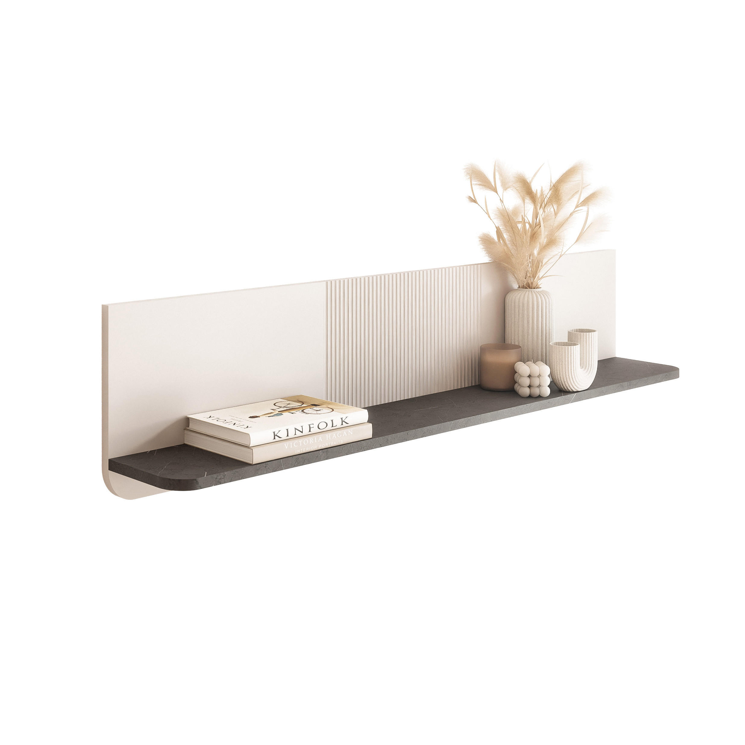 HÄNGEREGAL NAVANI 120 cm – Kaschmir / Stein - Kaschmir, Holzwerkstoff (120/30/22cm) - Idohome