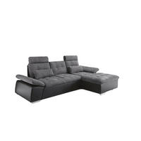 ECKSOFA mit Schlaffunktion und verstellbaren Armlehnen - Chromfarben/Anthrazit, Kunststoff/Textil (170/268cm) - ed exciting design