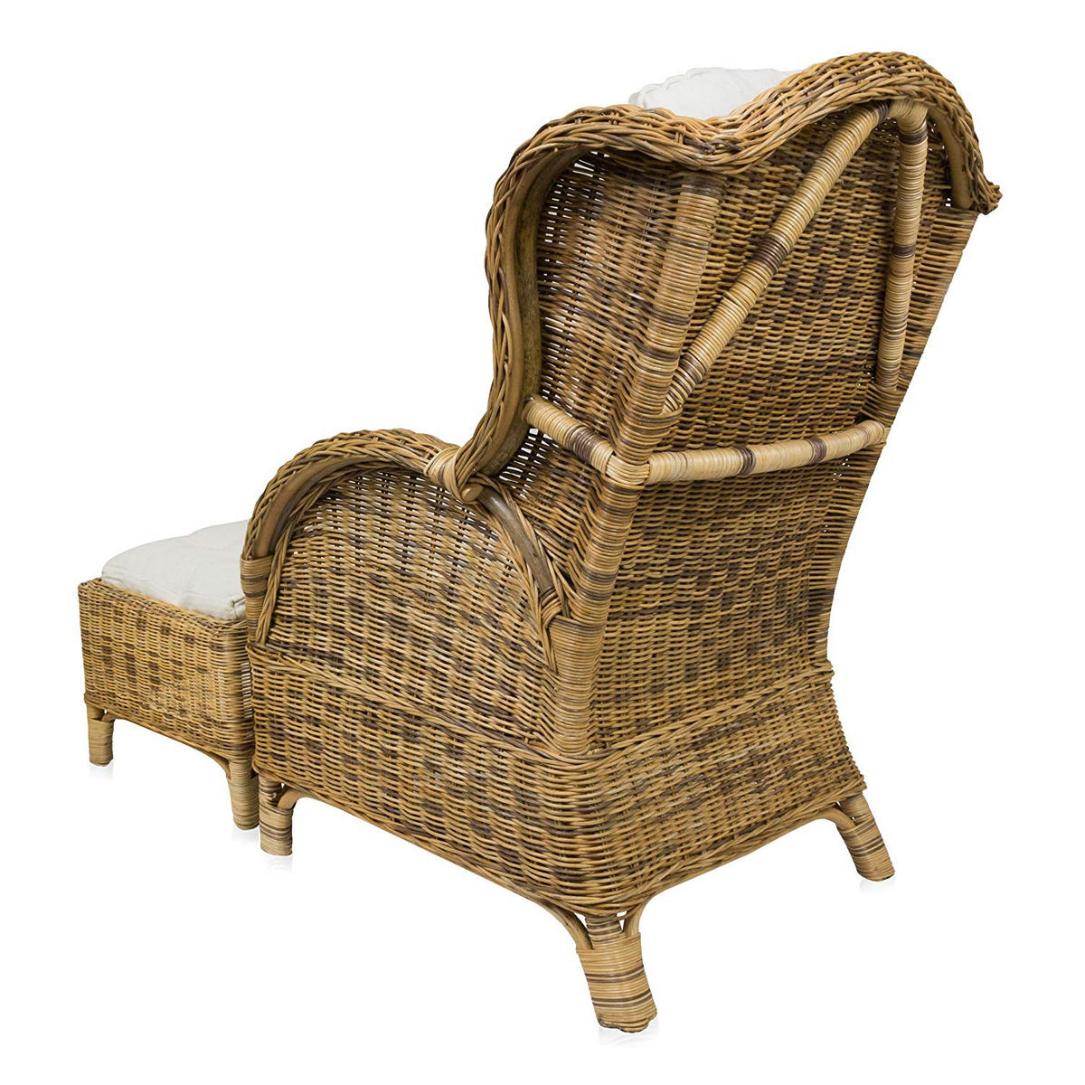 OHRENSESSEL mit Hocker - Braun, Holzwerkstoff (61/102/76cm) - Sedex