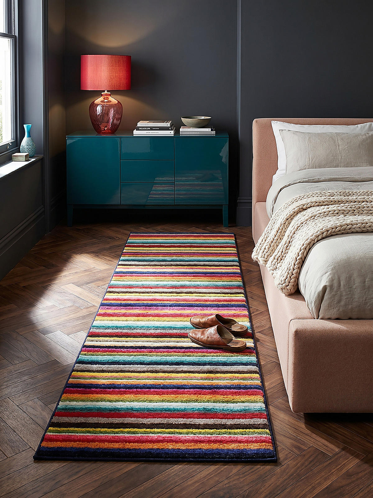 TEPPICH MEON, gestreift, Bunt, 66 x 230 cm - Multicolor, Textil (230/66cm) - KADIMA DESIGN