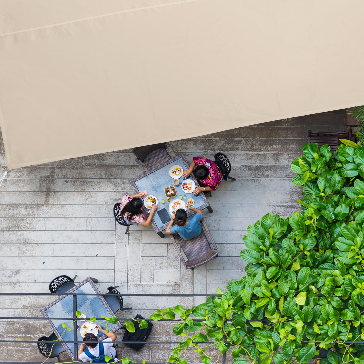 SONNENSEGEL - Beige, Textil/Metall (600/500cm) - Relaxdays