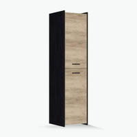 KLEIDERSCHRANK MOKKA 2D 49 cm, 49/200/52, 2-türig, Country Eiche Grau - Eichefarben, Holzwerkstoff (40/200/52cm) - imoebel24