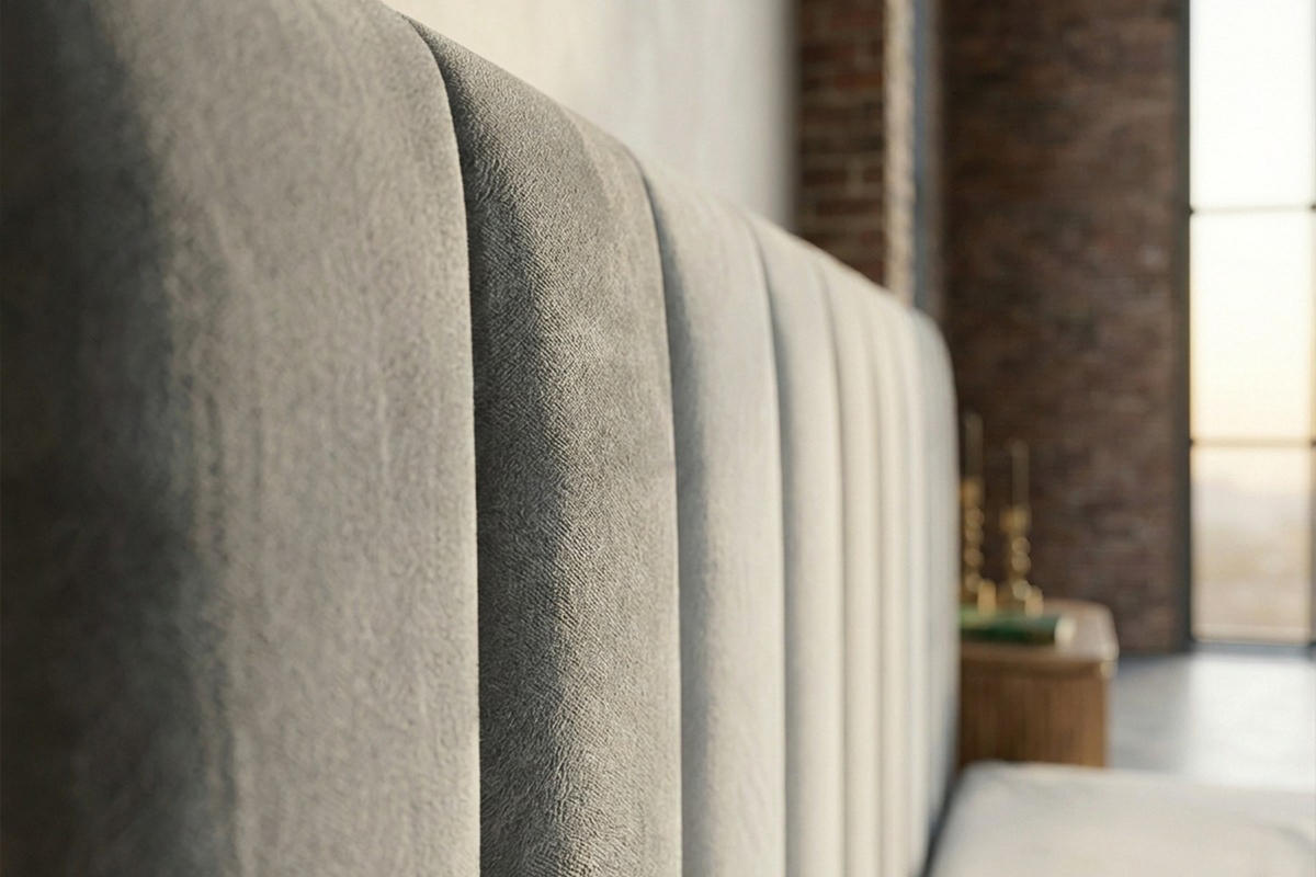 POLSTERBETT CATTURA Grau Velvet - Grau, Textil (140/200cm) - KAWOLA