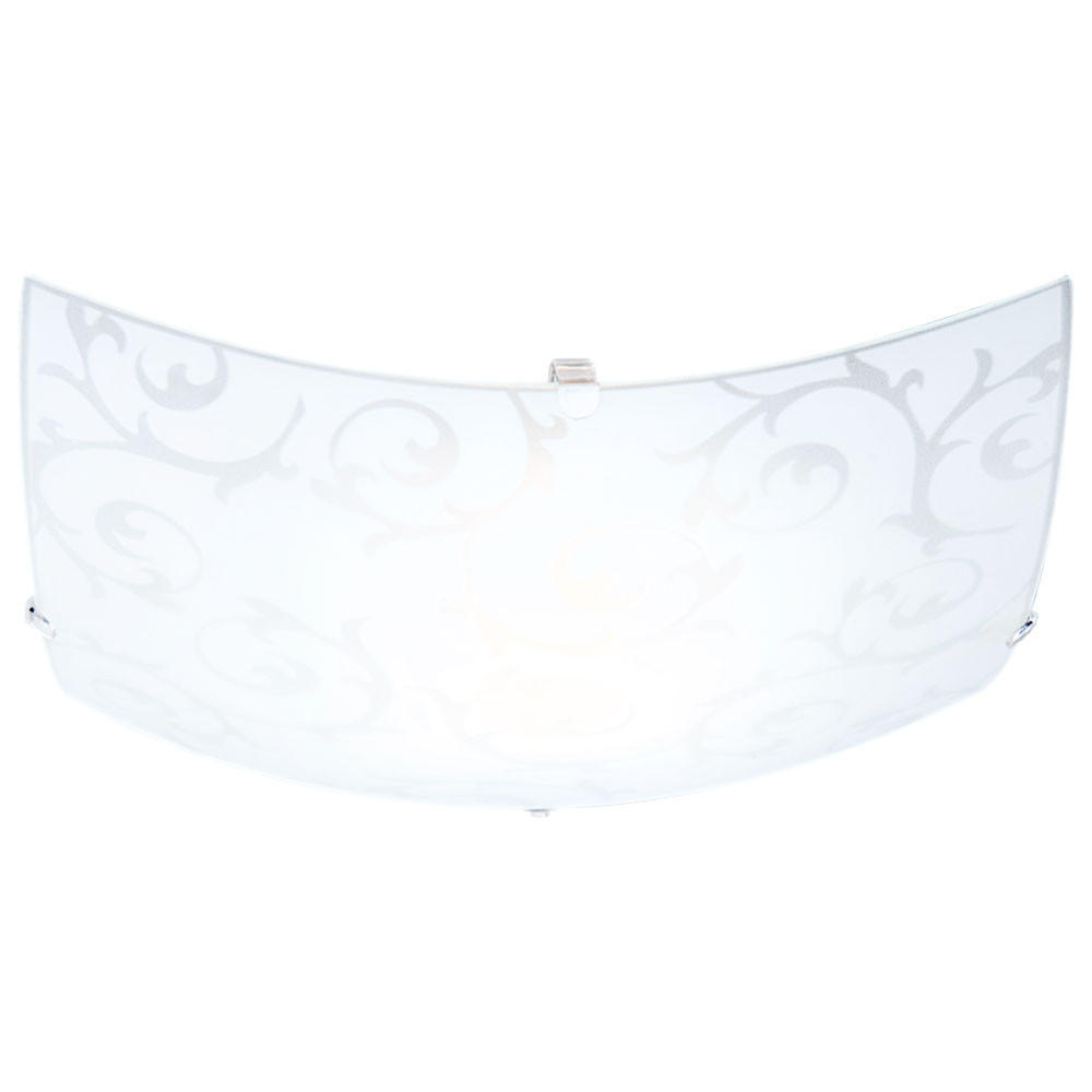 DECKENLEUCHTE Glas Weiß Blüten Design - Weiß, Glas (25/25/6.5cm) - Globo Lighting