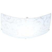 DECKENLEUCHTE Glas Weiß Blüten Design - Weiß, Glas (25/25/6.5cm) - Globo Lighting