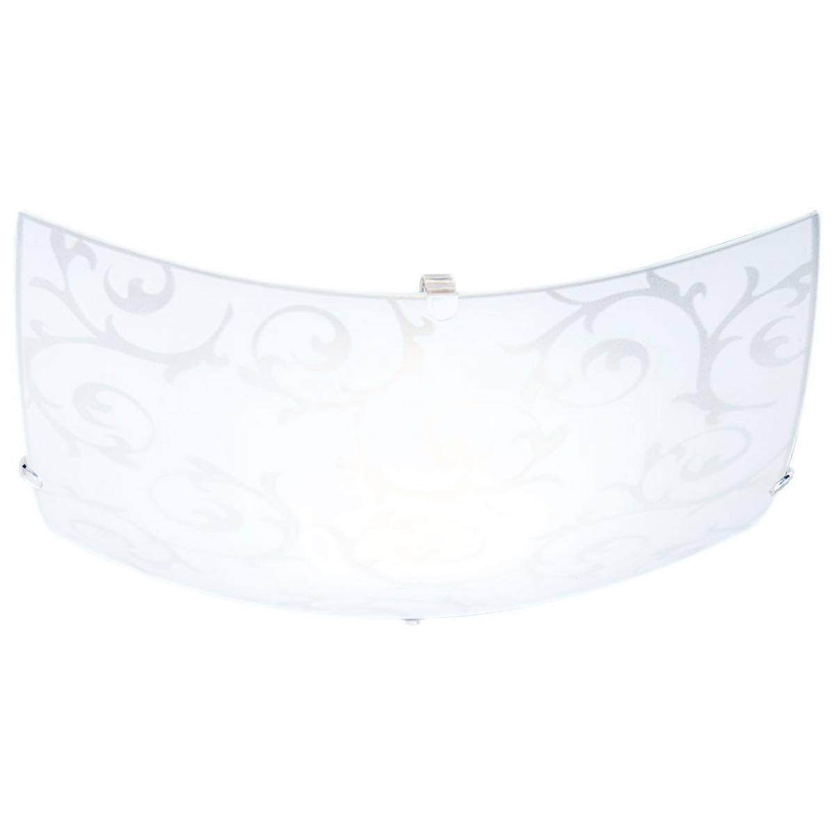 DECKENLEUCHTE Glas Weiß Blüten Design - Weiß, Glas (25/25/6.5cm) - Globo Lighting