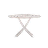 GARTENTISCH, Kenya, Whitewash, Teak., 120 x 120 x 75 cm - Weiß, Holz (120/120/75cm) - ebuy24