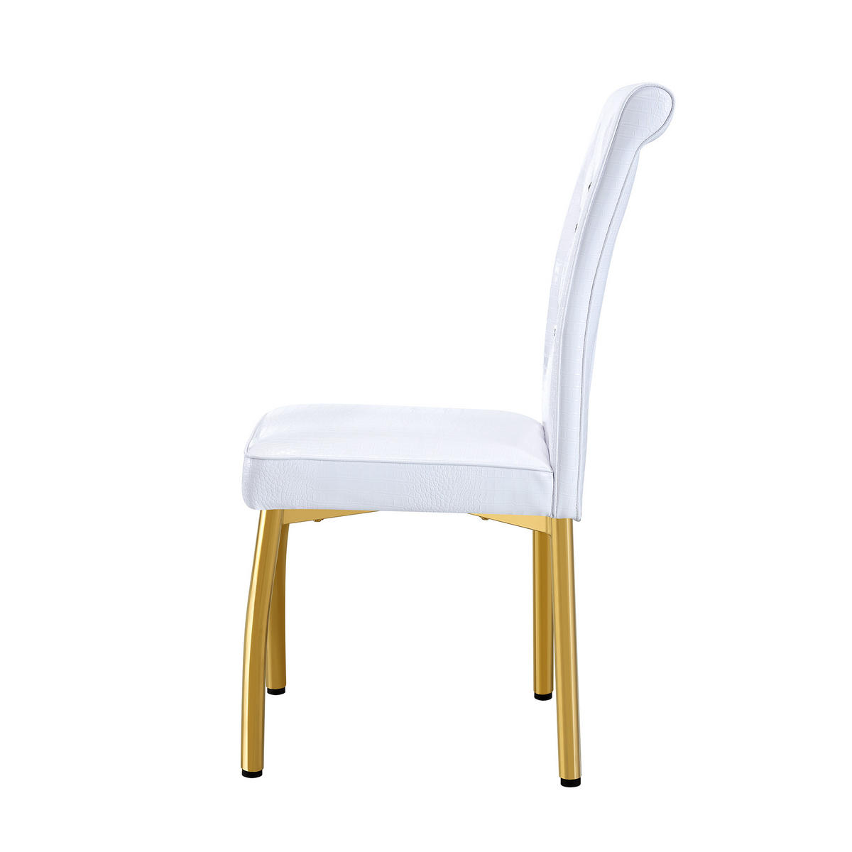 ESSZIMMERSTUHL 2er-Set, Krokodiloptik, Kunstleder, Gold - Weiß, Kunststoff (42/101/61.5cm)
