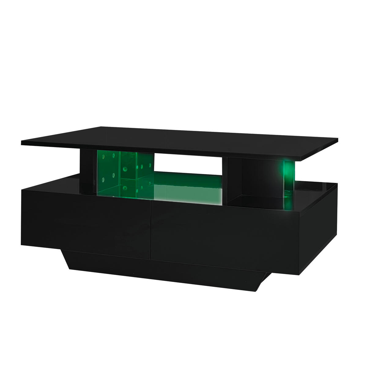 COUCHTISCH DE-019 LumaLED Schwarz - Schwarz, Holzwerkstoff (55/90/41cm) - ComfortXL