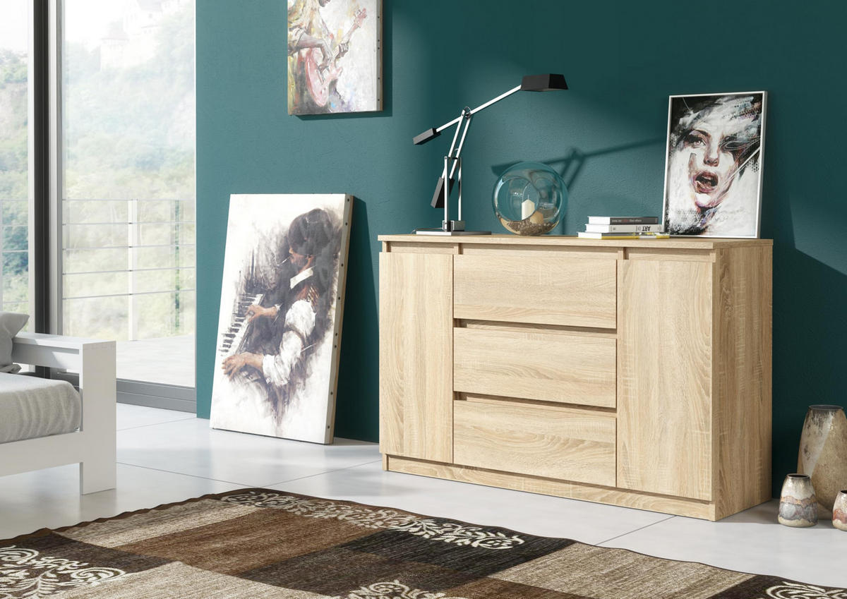 KOMMODE 120 Sonoma oak 120x39x78,5 cm - Sonoma Eiche, Holzwerkstoff (120/78.5/39cm) - Mobelsta