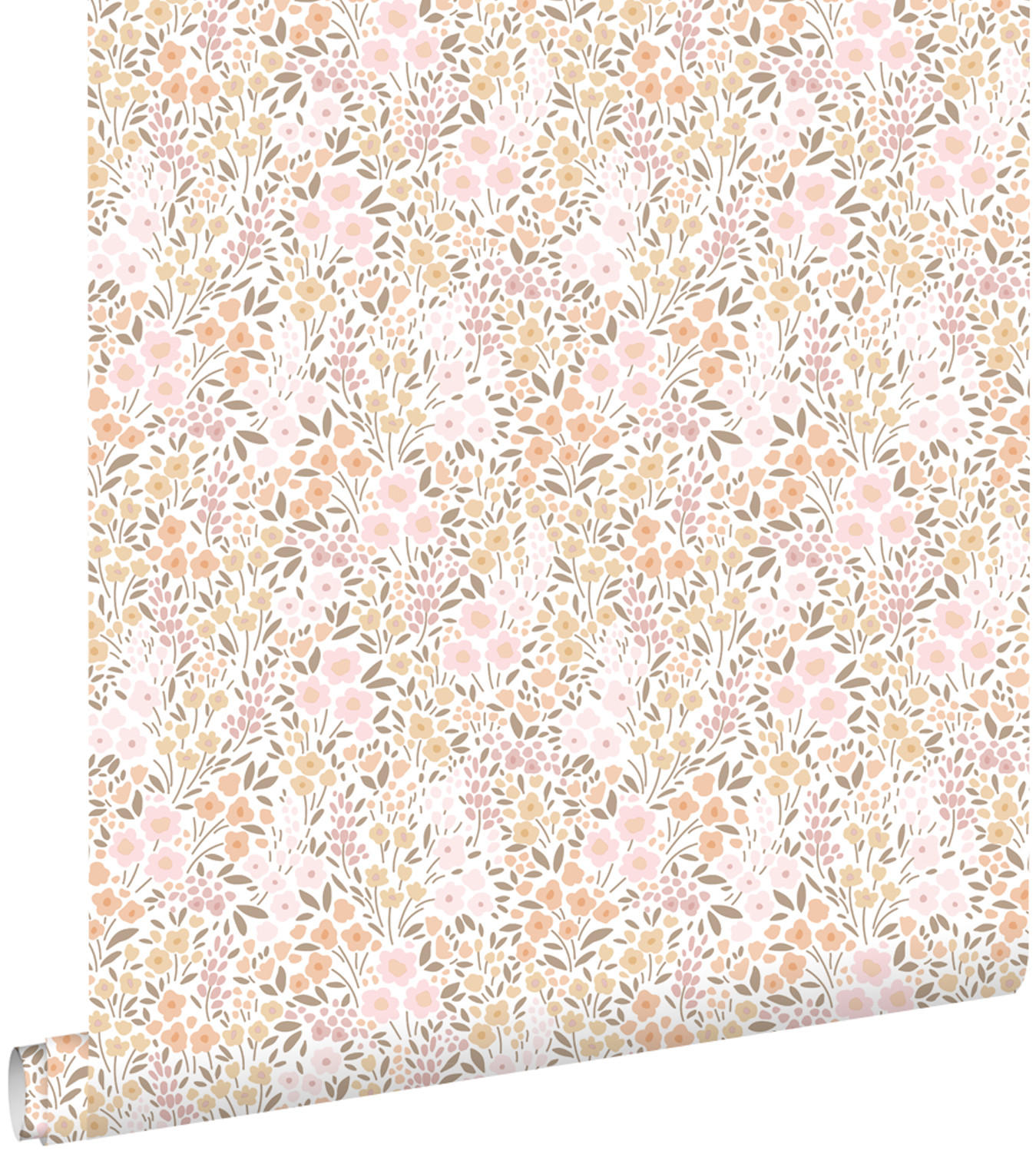 TAPETE Blumen 53 cm x 10.05 m - Weiß, Papier (53/0.1cm) - ESTAhome