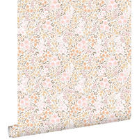 TAPETE Blumen 53 cm x 10.05 m - Weiß, Papier (53/0.1cm) - ESTAhome