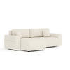 ECKSOFA MIT SCHLAFFUNKTION Bodega Creme Plüschstoff - Creme/Schwarz, Holz/Holzwerkstoff (235/138cm) - Maison de Reve