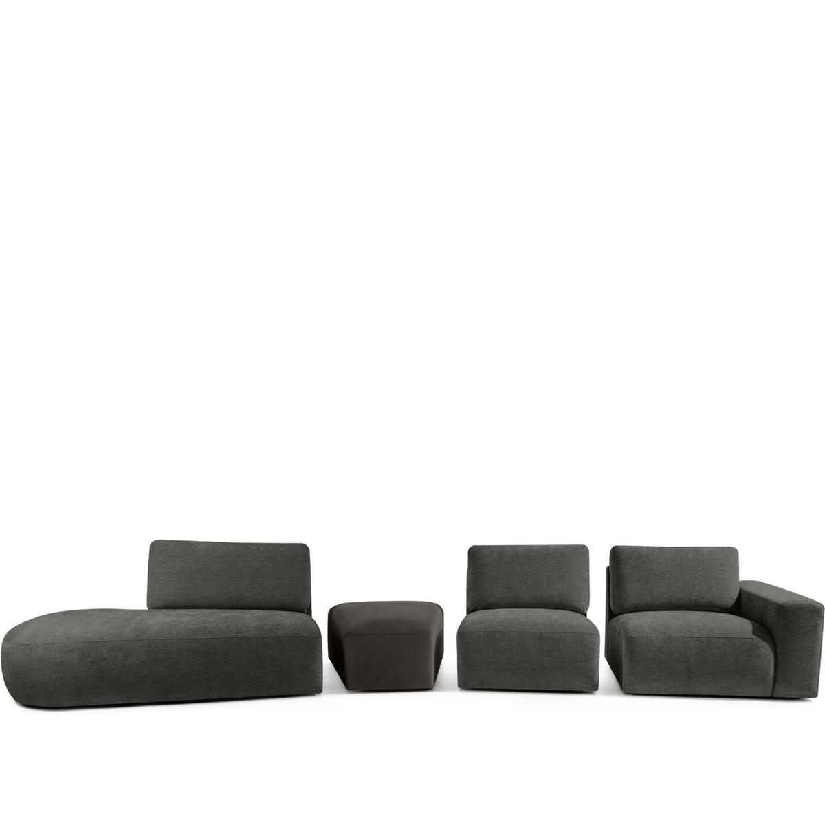5-SITZER ECKSOFA ZUCCO Chenille links, Anthrazit - Anthrazit, Textil (430/84/105cm) - KONSIMO®