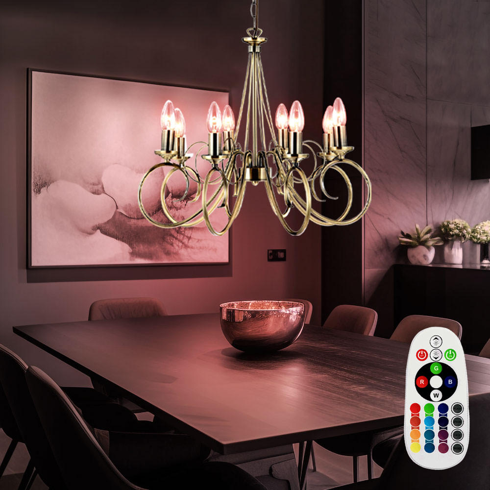 LED KRONLEUCHTER TRUNCATUS Messing - Messingfarben, Metall (55/55/135cm)