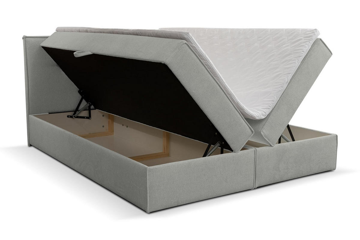 BOXBETT CALIDO mit zwei Bettkästen H2/H3 Matratze und Topper 160 x 200 cm - Grau, Holzwerkstoff (160/200cm) - VENASI MÖBEL