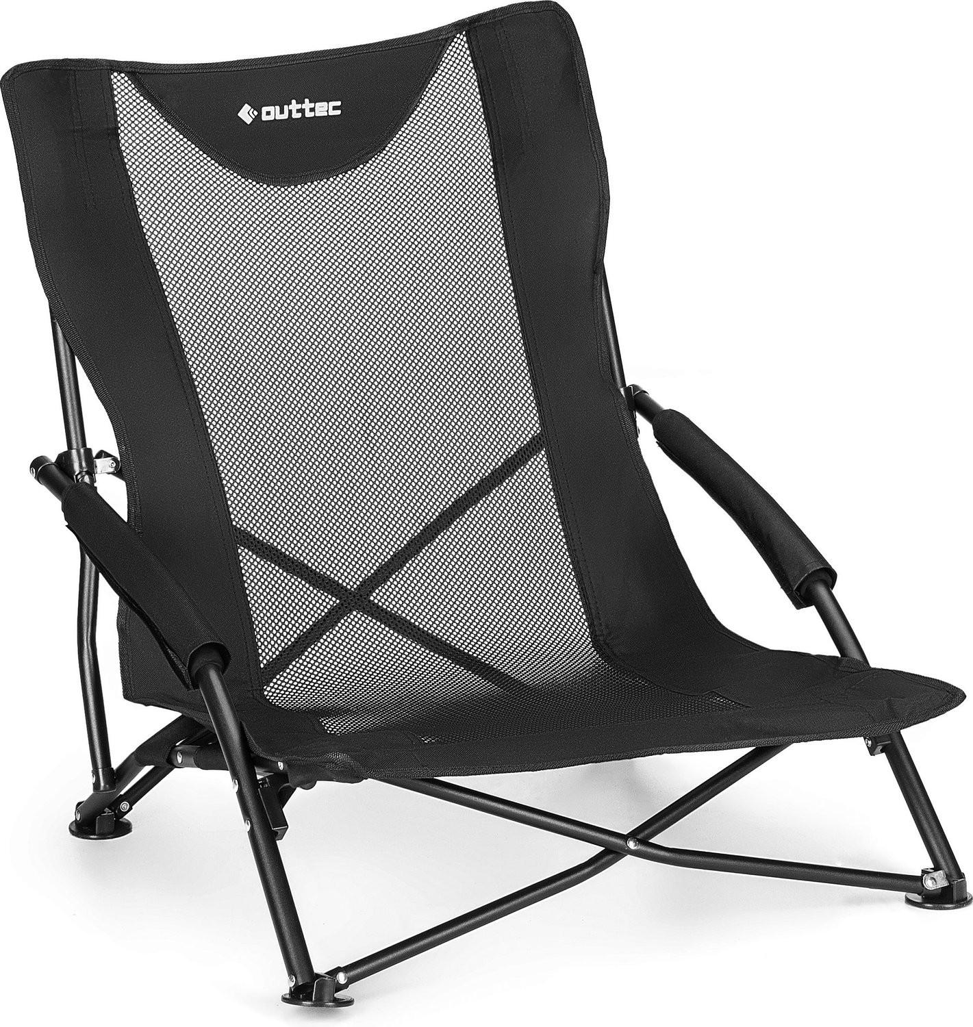 GARTENSTUHL mit Kissen, Klappbar, tot 120 kg - Schwarz, Textil (50.5/40cm) - Outtec